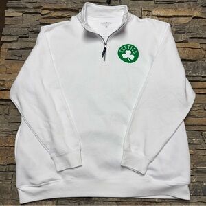 Boston Celtics 1/4 Zip Sweater Pullover Mens 3XL Sweatshirt White NBA Basketball